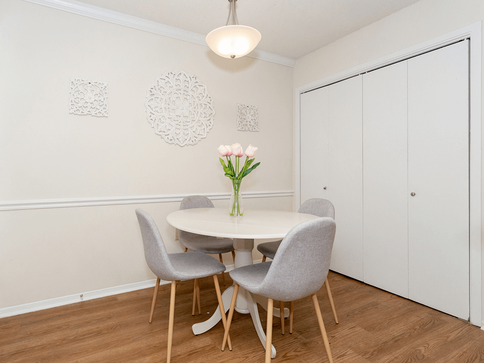 Apartment Dining Area with Wood-Style Flooring